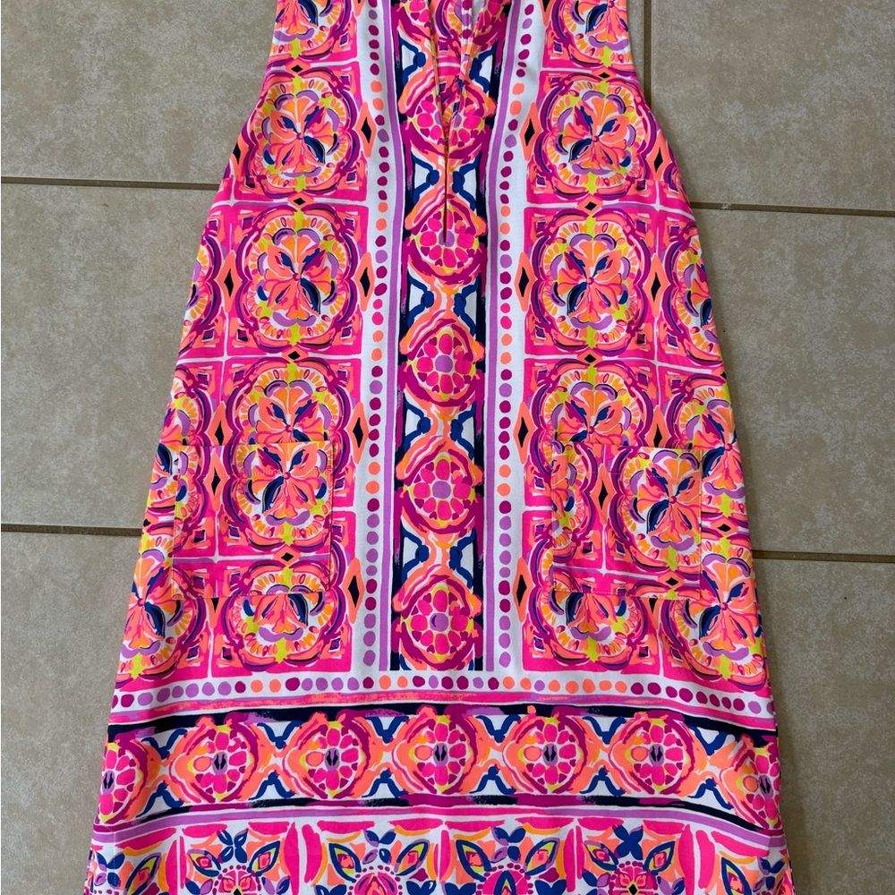 Lilly Pulitzer Carlotta Pink Fusion Vibrant Pink and Orange Sleeveless Dress